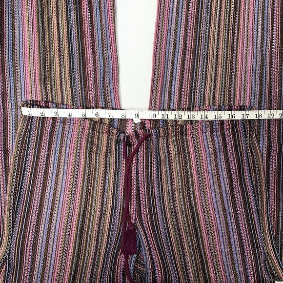 Becca • Cover Up Womens Large Red/Purple Pants Knit Crochet Beach Swim Tassel - Picture 6 of 8